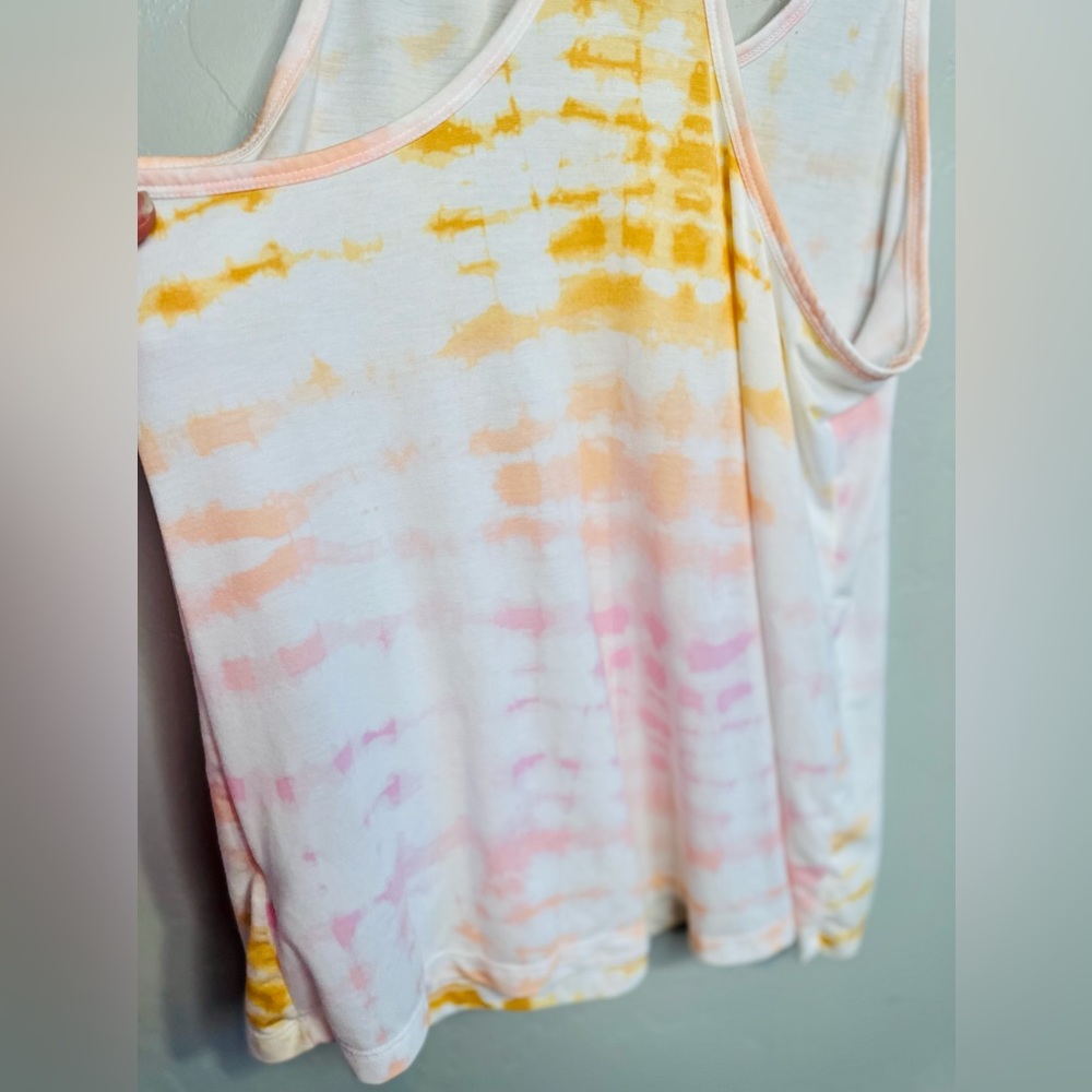 Tie Dye Tank Racer Back Light Weight Orange/Pink/White SZ LARGE - Picture 8 of 14